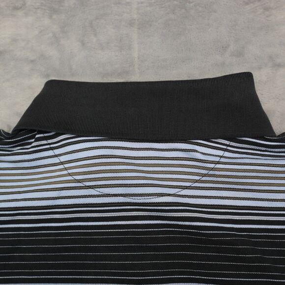 Nike Golf Polo Shirt Mens XL Extra Blue Striped Casual Dri-Fit Golfing Golfer - Picture 15 of 16